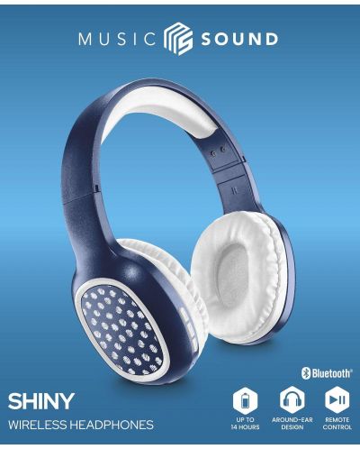 Безжични слушалки Cellularline - MS Basic Shiny Pois, сини - 3